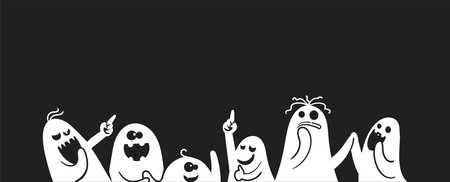 Monochrome ghost apparition spook horror set. Ghost shadow funny.  ghost sheet for halloween...