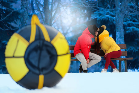 tubing snow. High quality photoの写真素材