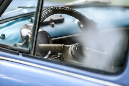 retro car interior. High quality photoの写真素材