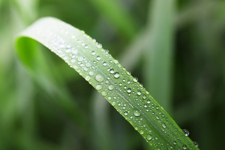 Drops of dew on the grass
