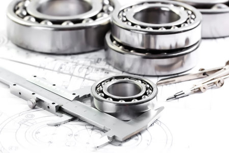 tools and mechanisms detail on the background of technical drawingsの写真素材