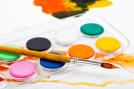 Paints and brushesの写真素材