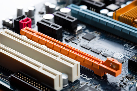 Computer motherboard closeup