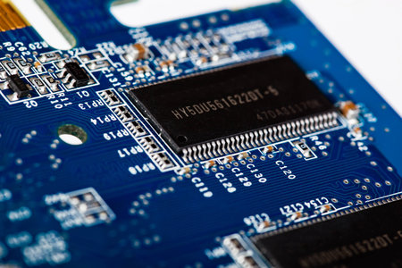 Computer motherboard closeup 