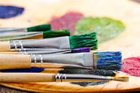 Paints and brushes