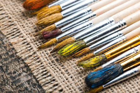 Paints and brushesの写真素材