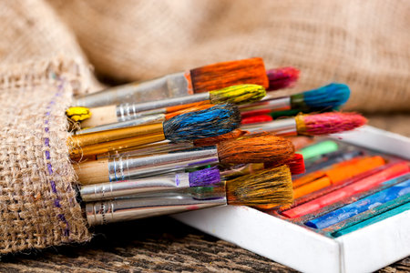 Paints and brushes 