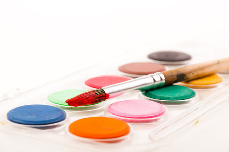 Paints and brushes の写真素材