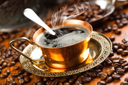 Black coffee in oriental styleの写真素材