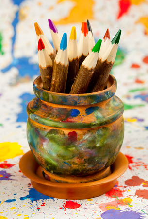 Paints and brushesの写真素材