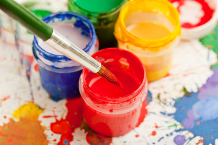 Paints and brushesの写真素材