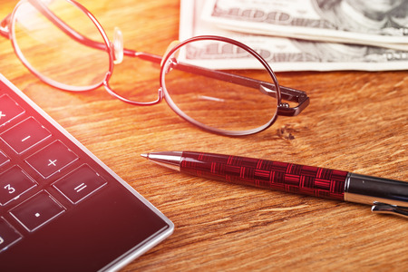 Business Objects office expanded in composition on a tableの写真素材