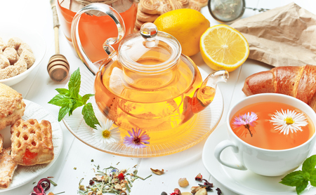 tea in a cupの写真素材