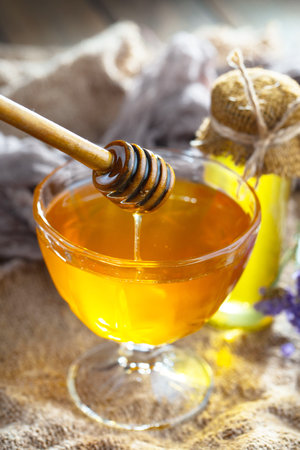 Sweet bee honey background.の写真素材