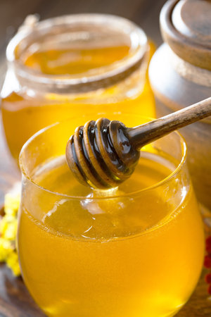 Sweet bee honey background.の写真素材