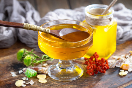 Sweet bee honey background.の写真素材