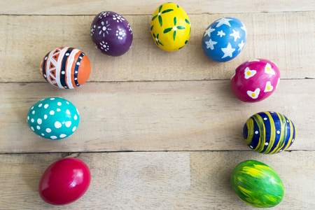 Coloring Easter Eggsの写真素材