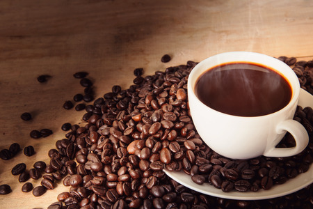 Morning coffee. Morning espresso coffee. The time of coffee. Coffee breaks.の写真素材