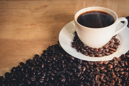 Morning coffee. Morning espresso coffee. The time of coffee. Coffee breaks.の写真素材