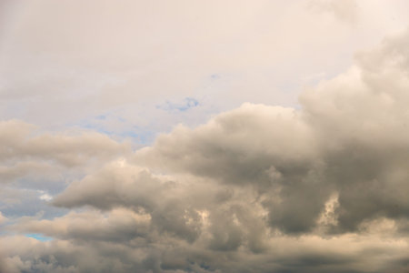 The sky with beautiful clouds. Clouds scattered throughout the sky. The shape of the clouds in the...