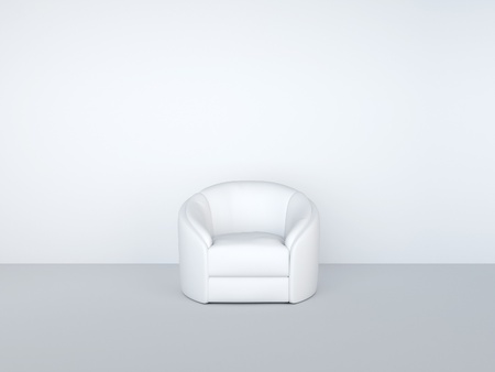 white armchair in white roomの写真素材