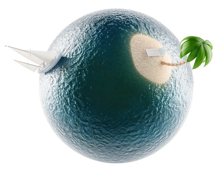 paradise island on dream planetの写真素材