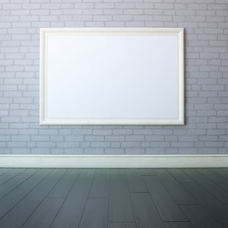 Gallery Interior With Big Empty Frameの写真素材