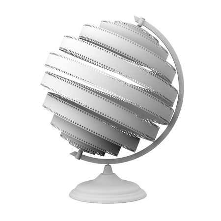 Abstract Globe With White Film  Isolated On White の写真素材