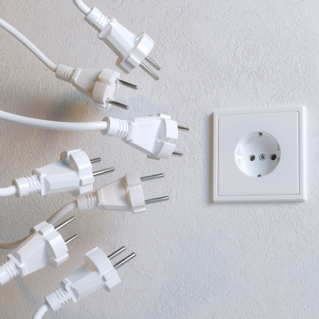 Sockets Need To Plugging In  Metaphoric Picture の写真素材