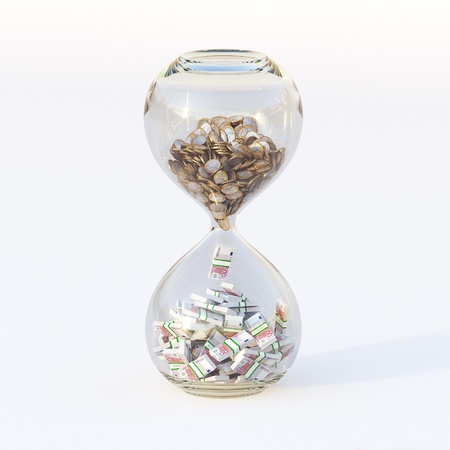 Euro Money In Hourglass  Conceptual Picture Of Successful Business  Forth Versionの写真素材