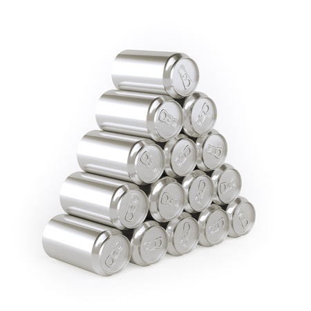 Pyramid of cans  Tin-Plate Material の写真素材