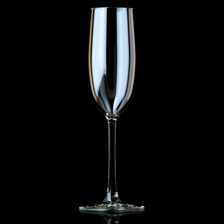 Flyute Glass For Champagne On Black Backgroundの写真素材