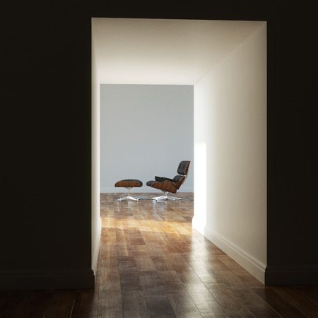 Empty room in a modern house shadow versionの写真素材