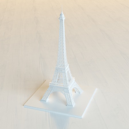 White Plastic 3d Model Of Eiffel Towerの写真素材