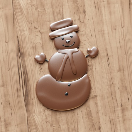 Snowman cookie Christmas postcard idea 2015の写真素材