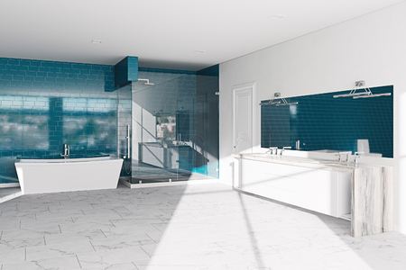 Spa, hotel bathroom concept. Modern architecture interior design, 3d renderの写真素材