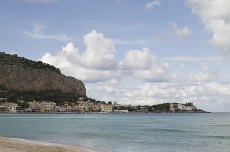 View of the coast of Sicily a good day in Septemberの写真素材
