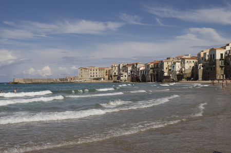 View of the coast of Sicily a good day in Septemberの写真素材