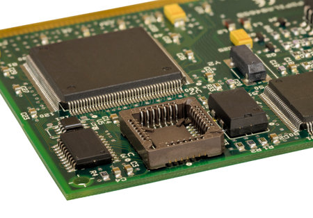 Electronic circuit board close up