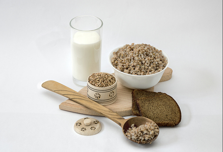 Hot buckwheat porridgeの写真素材