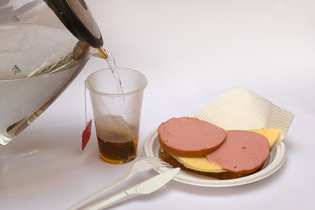 Sandwich with teaの写真素材