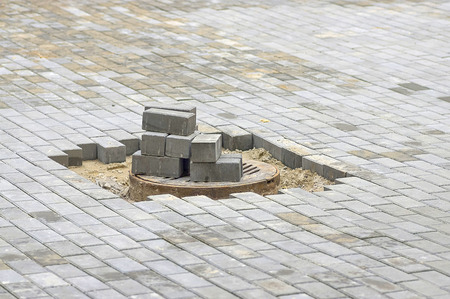paving slab close-upの写真素材