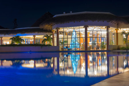 Night view of the hotel territory