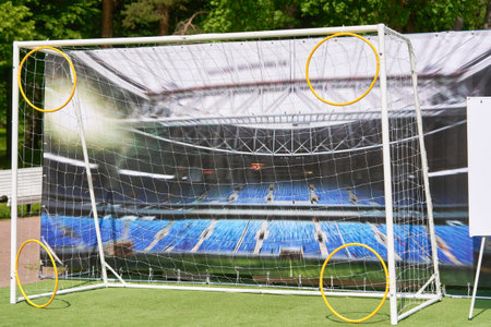 empty zone of fans of Euro 2020 championship near Zenit stadium in Petersburgのeditorial素材