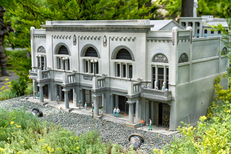 Bakhchisaray, Crimea, Russia - July 06, 2021: Bakhchisarai park of miniatures. Crimea in miniature on the palmのeditorial素材