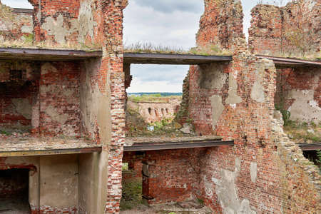 A destroyed brick building on the territory of the Oreshek fortressの写真素材