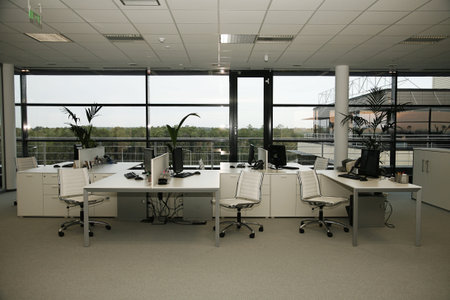 Inside an office building, last floor.のeditorial素材