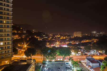 night view from hotel balconyのeditorial素材