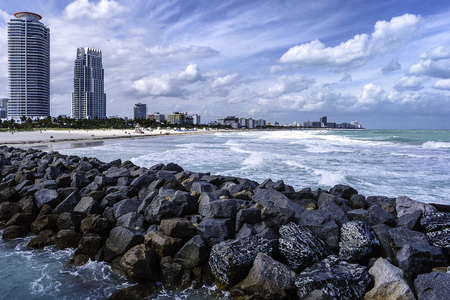 South Beach from South Pointe Pierの写真素材