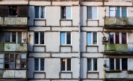 Old Khrushchevs Moscow. Historic houses in the center of Russia.の写真素材